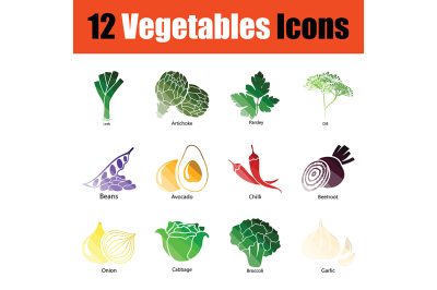 Vegetables icon set