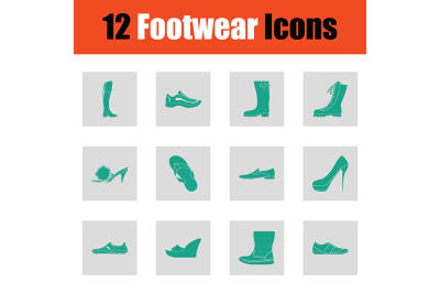 Set of footwear icons