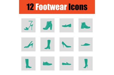 Set of footwear icons