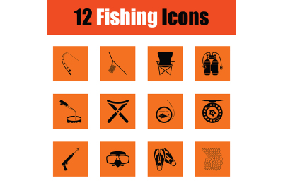 Fishing icon set