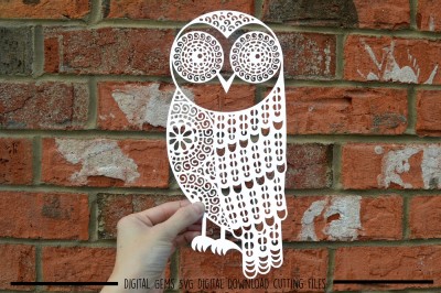 Owl paper cut SVG / DXF / EPS files