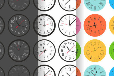 Seamless pattern with Round wall clock