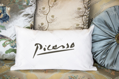 Lumbar Cushion, Pillow Mock-up 'Picasso' PSD+JPEG