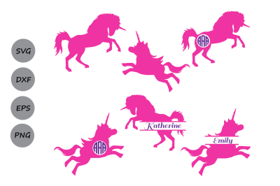 Unicorn Svg files&2C; unicorn monogram svg&2C; Unicorn Silhouette svg.