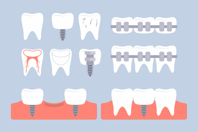 Dental tooth icons