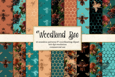 Woodland Bee Digital Paper