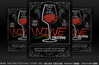 Wine Tasting Festival Flyer And Poster