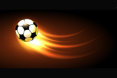 Soccer Ball with Fire Trail