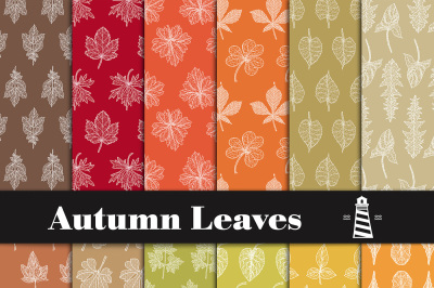 Autumn Digital Paper, Fall Leaves Pattern, Fall Digital Paper