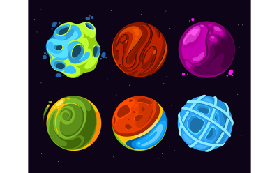 Cartoon alien planets fantasy 