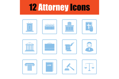 Set of attorney  icons