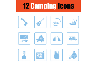 Camping icon set