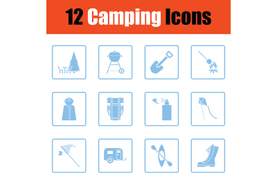 Camping icon set