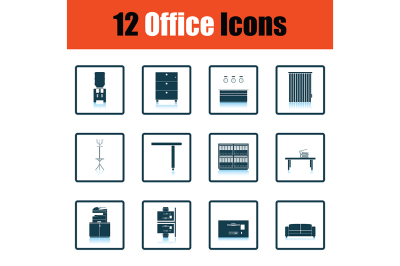Office furniture icon set
