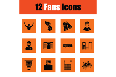 Set of soccer fans icons