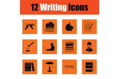 Set of writing icons