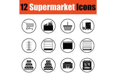 Supermarket icon set