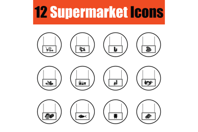 Supermarket icon set