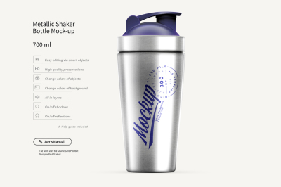 Download 700ml Matte Metallic Bottle Mockup Yellowimages