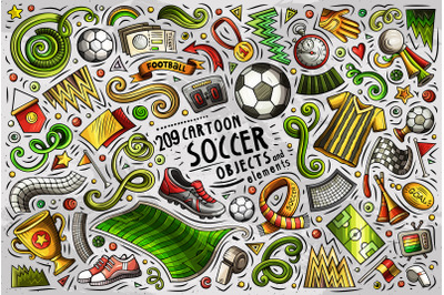 Soccer Cartoon Objects Set