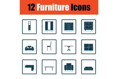 Home furniture icon set