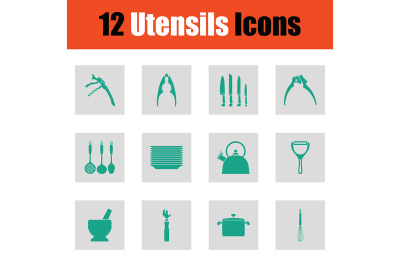 Utensils icon set