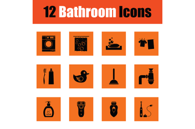 Bathroom icon set