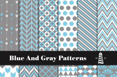 Blue And Gray Digital Paper, Gray Blue Papers, Blue Patterns