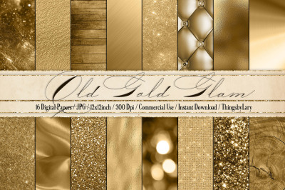 16 Luxury Old Gold Glam Digital Papers