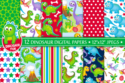 Dinosaur digital papers, Dinosaur papers, Dinosaur patterns