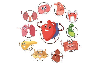 Funny medical icons of organs