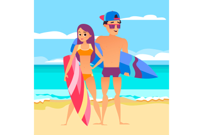Surfing summer vacation