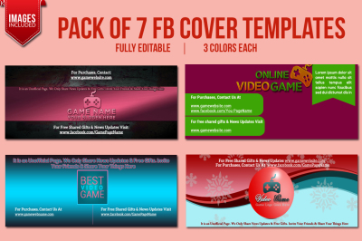 Pack of 7 FB Cover Templates