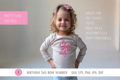 Bowtique Bow, Bow Themed Birthday Number 4 SVG