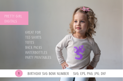 Bowtique Bow, Bow Themed Birthday Number 5 SVG