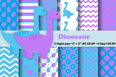 Dinosaur Digital Paper, Dinosaur Eggs Patterns, Baby Boy, Clipart.