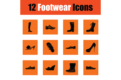 Set of footwear icons