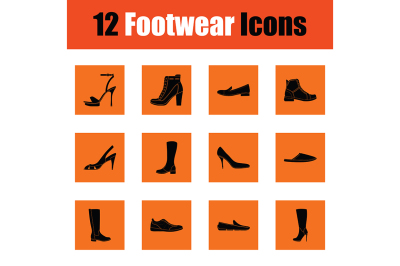 Set of footwear icons