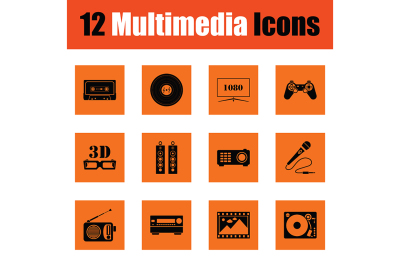 Set of multimedia icons