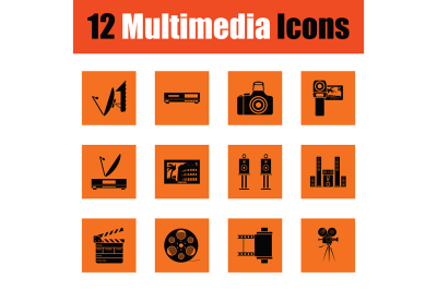 Set of multimedia icons