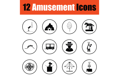 Amusement park icon set