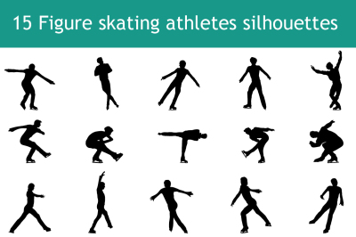 Mans figure skating silhouette set