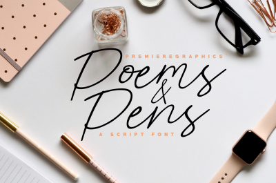 Poems & Pens Script Font
