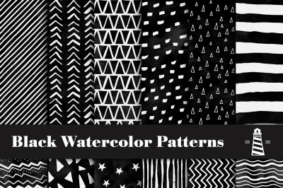 Black Watercolor Digital Paper&2C; Black Watercolor Patterns