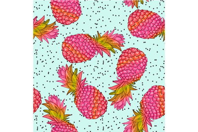 Pineapple creative trendy seamless pattern