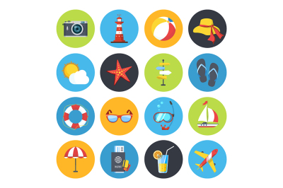 Vector summer icon set