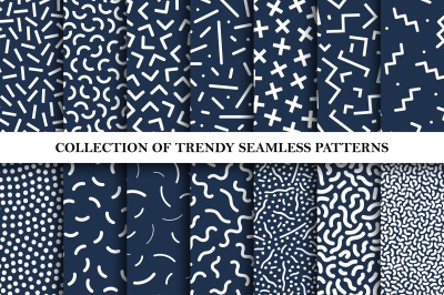 Trendy seamless memphis patterns