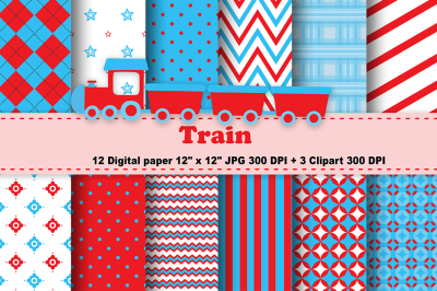 Train Digital Paper, Transportation Background, Transport Pattern.