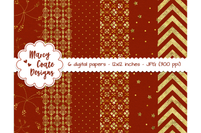 Rust &amp; Gold Digital Papers