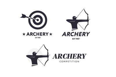 Abstract archery logo. Vector badge concept.